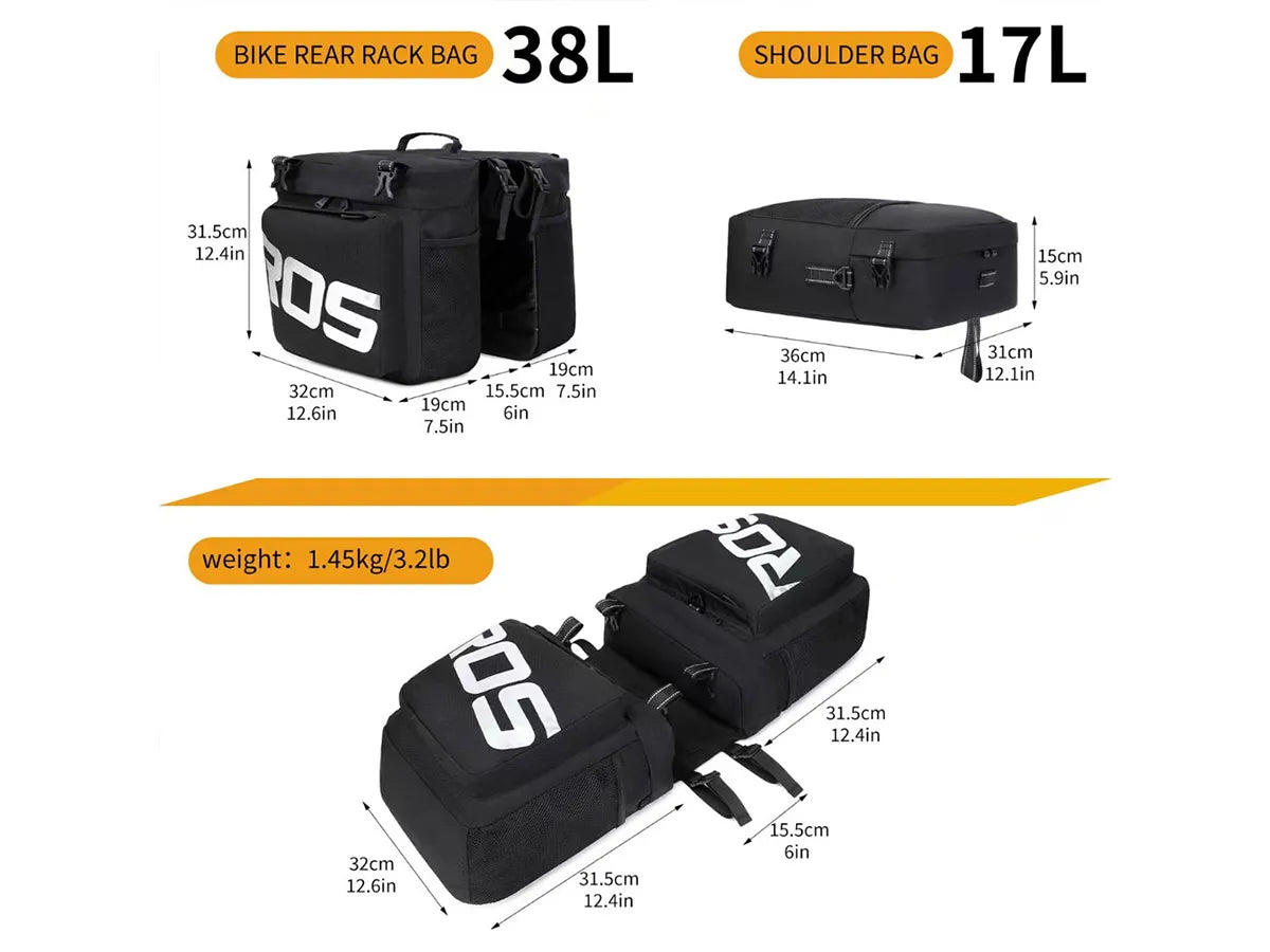 Borsa portapacchi posteriore 3-in-1