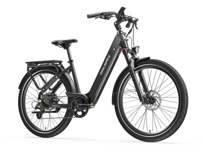 Black Dukawey FUGL Pro electric bike, front-side view
